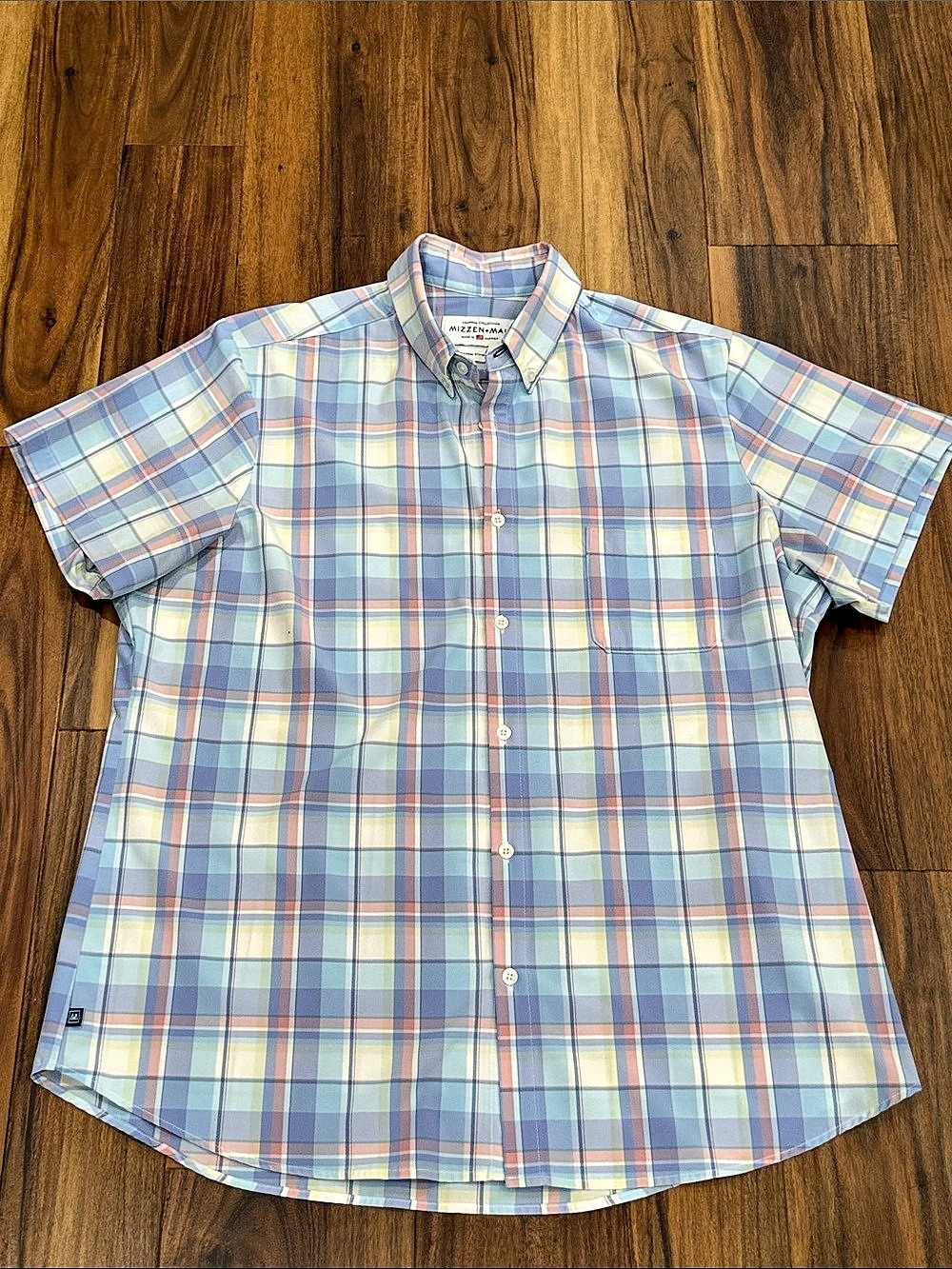 MIZZEN+MAIN Leeward Short Sleeve Dress Shirt Men's Plaid